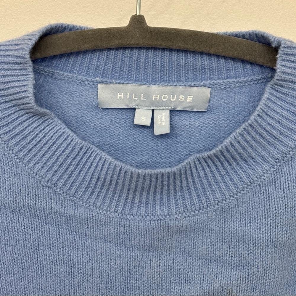Hill House The Sylvie Sweater in vista blue merino wool tunic crewneck - Picture 4 of 7
